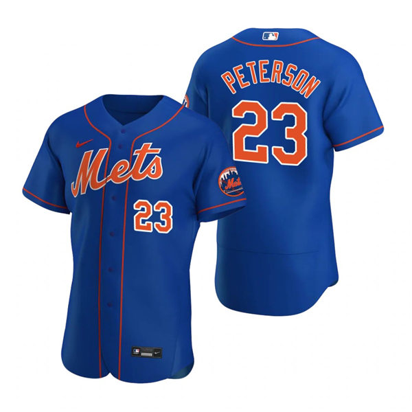 Mens New York Mets #23 David Peterson Stitched Nike Royal Orange FlexBase Jersey