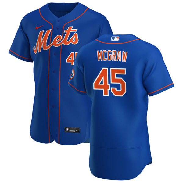 Mens New York Mets Retired Player #45 Tug McGraw Stitched Nike Royal Orange FlexBase Jersey