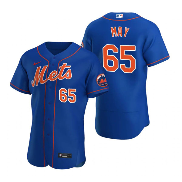 Mens New York Mets #65 Trevor May Stitched Nike Royal Orange FlexBase Jersey