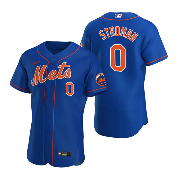 Mens New York Mets #0 Marcus Stroman Stitched Nike Royal Orange FlexBase Jersey