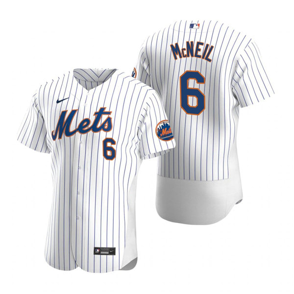 Mens New York Mets #6 Jeff McNeil Nike Home White Pinstripe FlexBase Jersey