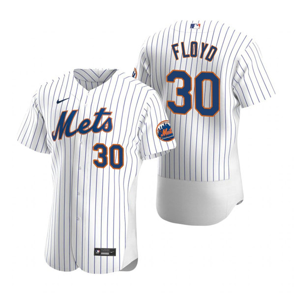 Mens New York Mets Retired Player #30 Cliff Floyd Nike Home White Pinstripe FlexBase Jersey