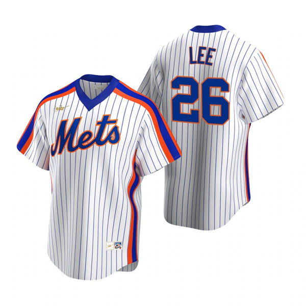Mens New York Mets #26 Khalil Lee Nike White Home Cooperstown Collection Player Jersey Mens New York Mets #26 Khalil Lee Nike White Home Cooperstown Collection Player Jersey