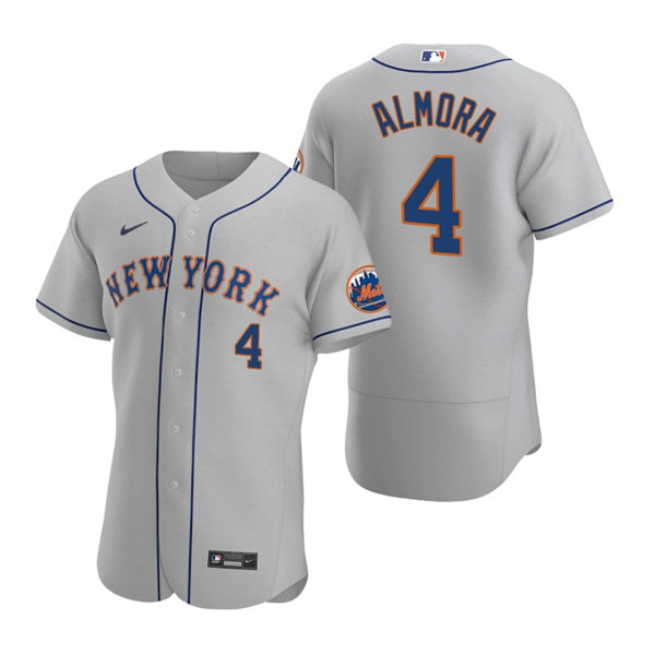 Mens New York Mets #4 Albert Almora Jr Gray Road Stitched Nike MLB FlexBase Jersey