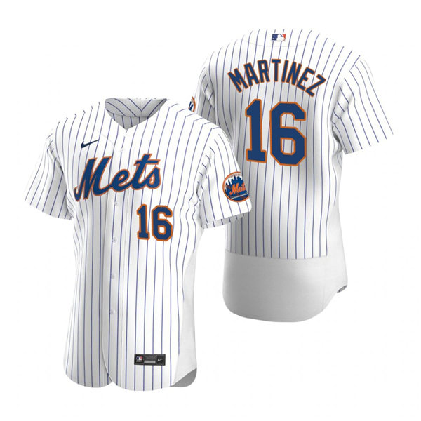 Mens New York Mets #16 Jose Martinez Nike Home White Pinstripe FlexBase Jersey
