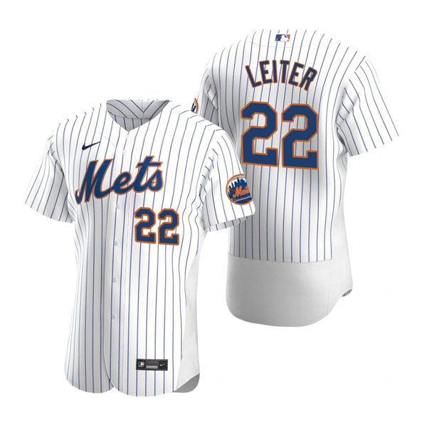 Mens New York Mets Retired Player #22 Al Leiter Nike Home White Pinstripe FlexBase Jersey