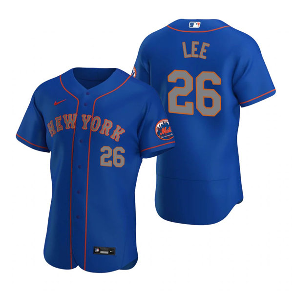Mens New York Mets #26 Khalil Lee Stitched Nike Royal Grey Alternate FlexBase Jersey Mens New York Mets #26 Khalil Lee Stitched Nike Royal Grey Alternate FlexBase Jersey