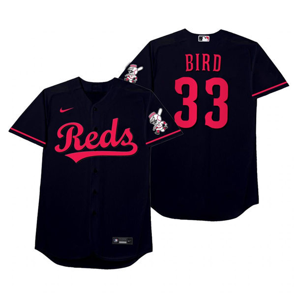 Mens Cincinnati Reds #33 Jesse Winker Nike Black 2021 Players' Weekend Nickname Bird Jersey Mens Cincinnati Reds #33 Jesse Winker Nike Black 2021 Players' Weekend Nickname Bird Jersey