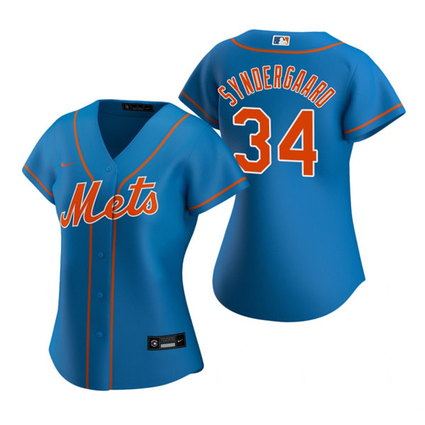 Womens New York Mets #34 Noah Syndergaard Nike Royal Orange Alternate Jersey