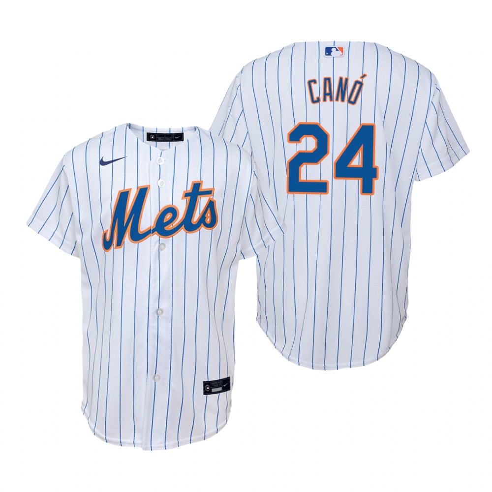 Youth New York Mets #24 Robinson Cano Nike White Replica Home Jersey