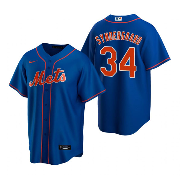 Yoth New York Mets #34 Noah Syndergaard Nike Royal Orange Alternate Jersey