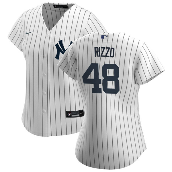 Womens New York Yankees #48 Anthony Rizzo Nike White Home with Name Cool Base Jersey