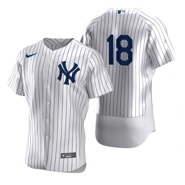 Mens New York Yankees Retired Player #18 Mike Stanley Nike White Home FlexBase Game Jersey
