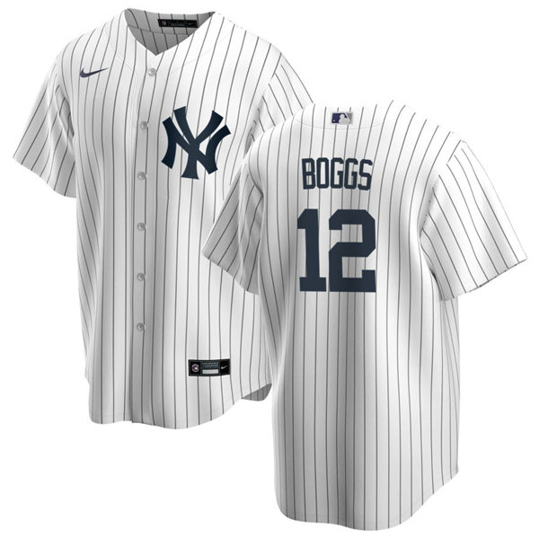 Mens New York Yankees Retired Player #12 Wade Boggs Nike White Home Cool Base Jersey