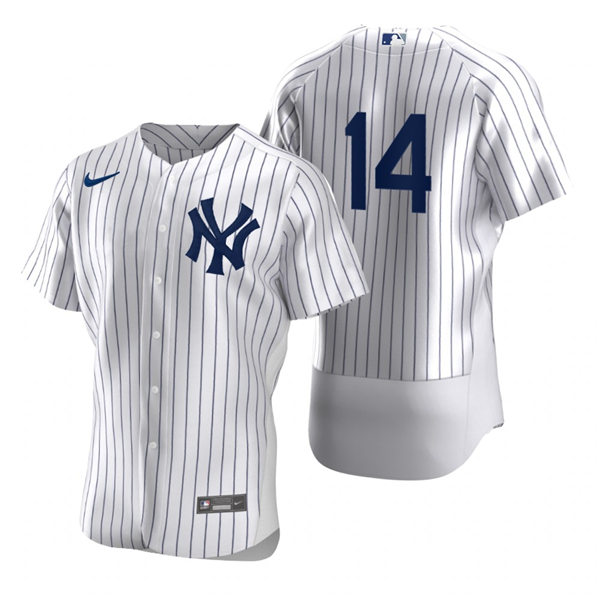 Mens New York Yankees Retired Player #14 Lou Piniella Nike White Home FlexBase Game Jersey