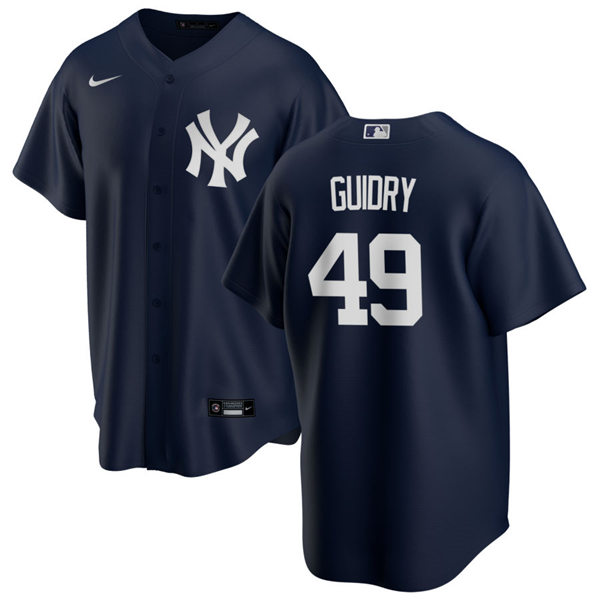 Mens New York Yankees Retired Player #49 Ron Guidry Nike Navy Alternate Cool Base Jersey