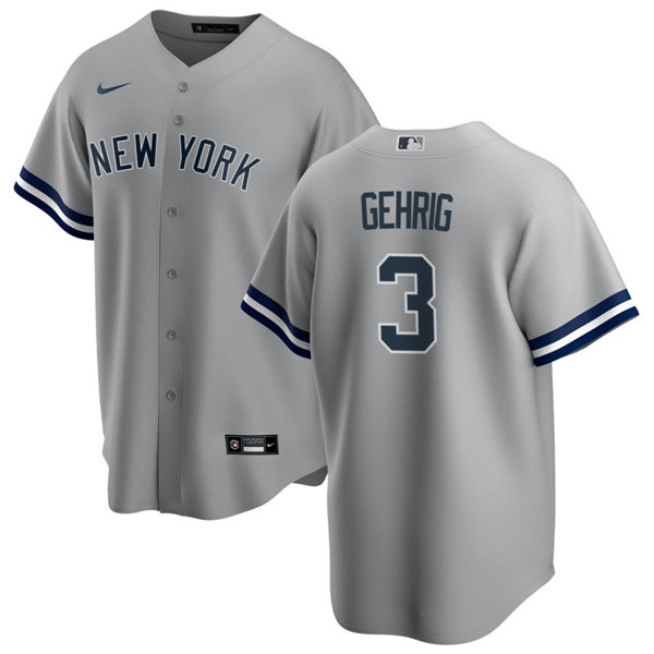 Mens New York Yankees Retired Player #3 Babe Ruth Nike Grey Road Cool Base Jersey Mens New York Yankees Retired Player #3 Babe Ruth Nike Grey Road Cool Base Jersey