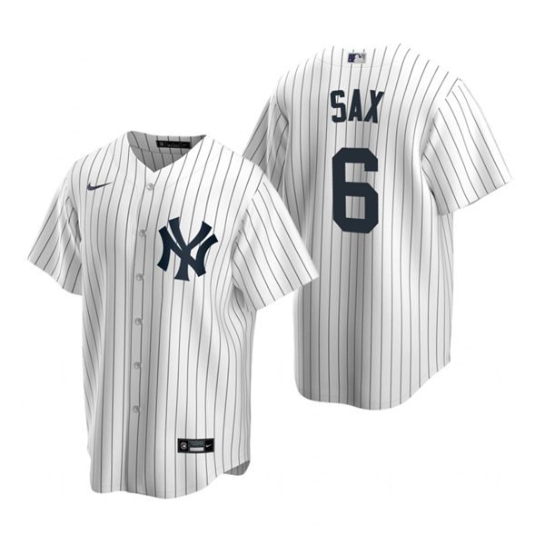 Mens New York Yankees Retired Player #6 Steve Sax Nike White Home Cool Base Jersey