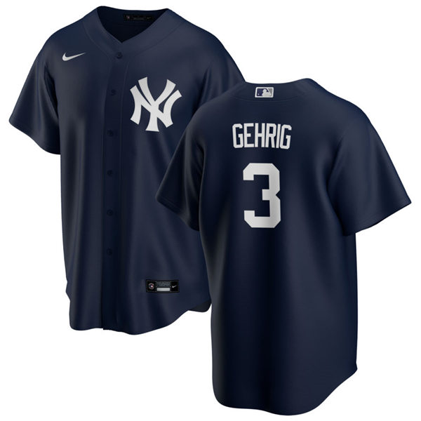 Mens New York Yankees Retired Player #3 Babe Ruth Nike Navy Alternate Cool Base Jersey