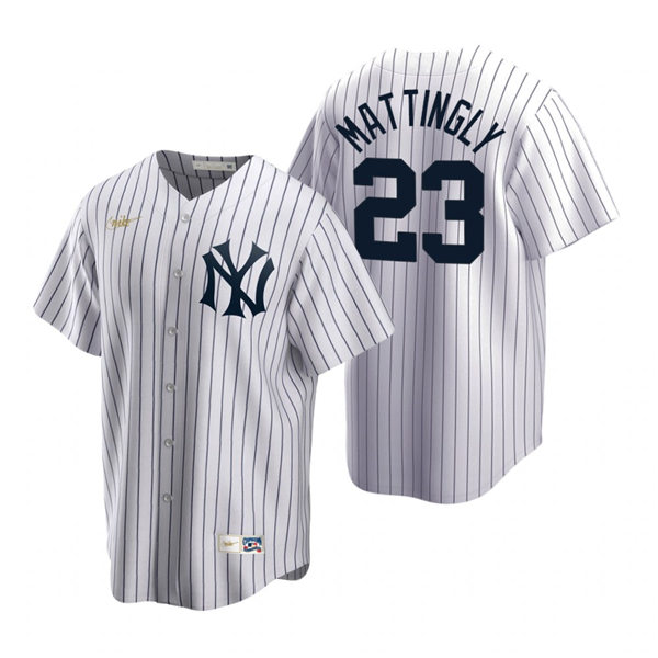 Mens New York Yankees Retired Player #23 Don Mattingly Nike White Home Cool Base Jersey