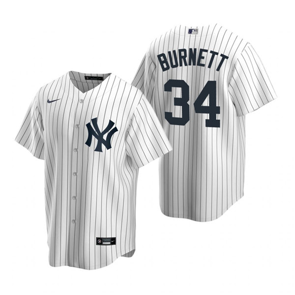 Mens New York Yankees Retired Player #34 A.J. Burnett Nike White Home Cool Base Jersey