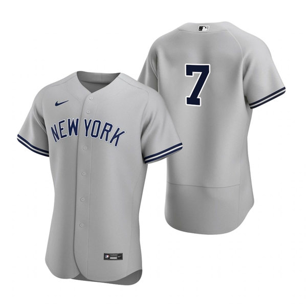 Mens New York Yankees Retired Player #7 Mickey Mantle Nike Grey Road FlexBase Game Jersey