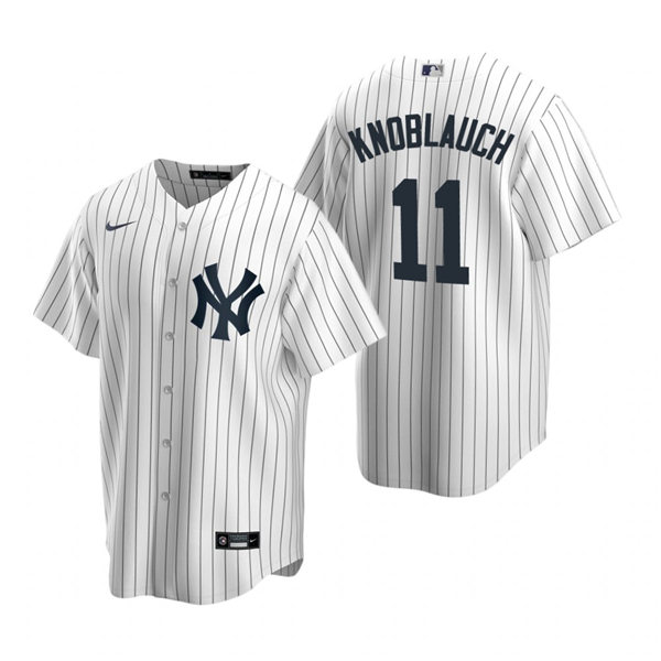 Mens New York Yankees Retired Player #11 Chuck Knoblauch Nike White Home Cool Base Jersey