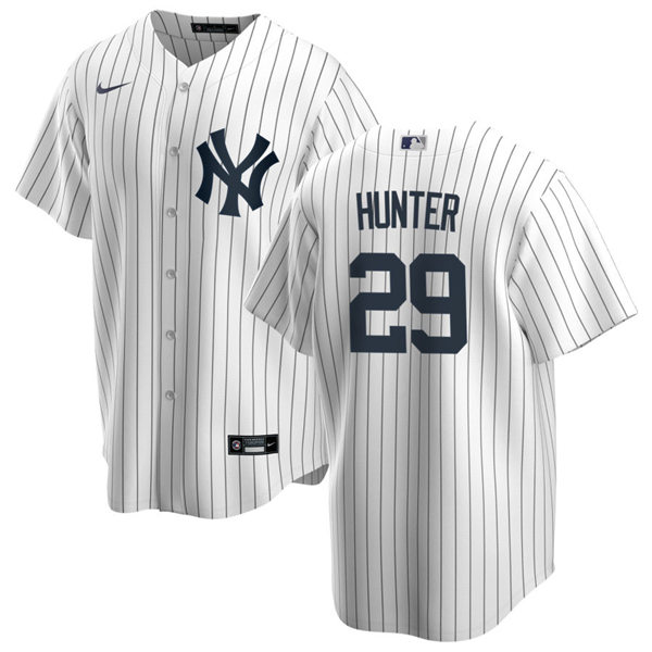 Mens New York Yankees Retired Player #29 Catfish Hunter Nike White Home Cool Base Jersey