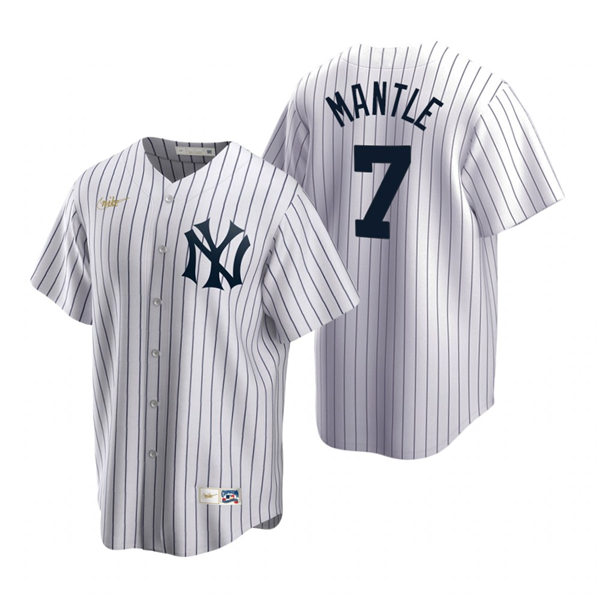 Mens New York Yankees Retired Player #7 Mickey Mantle White Home Nike Cooperstown Collection Jersey Mens New York Yankees Retired Player #7 Mickey Mantle White Home Nike Cooperstown Collection Jersey