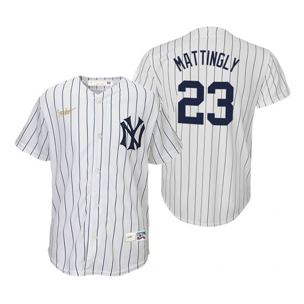 Youth New York Yankees #23 Don Mattingly White Home Nike Cooperstown Collection Jersey