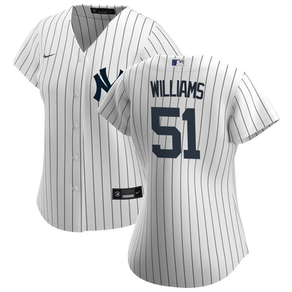 Womens New York Yankees Retired Player #51 BERNIE WILLIAMS Nike White Home Cool Base Jersey