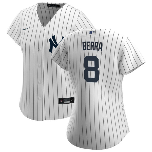 Womens New York Yankees Retired Player #8 Yogi Berra Nike White Home Cool Base Jersey