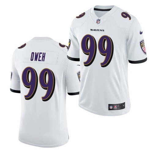 Men's Baltimore Ravens #99 Odafe Oweh White 2021 Limited Football Jersey