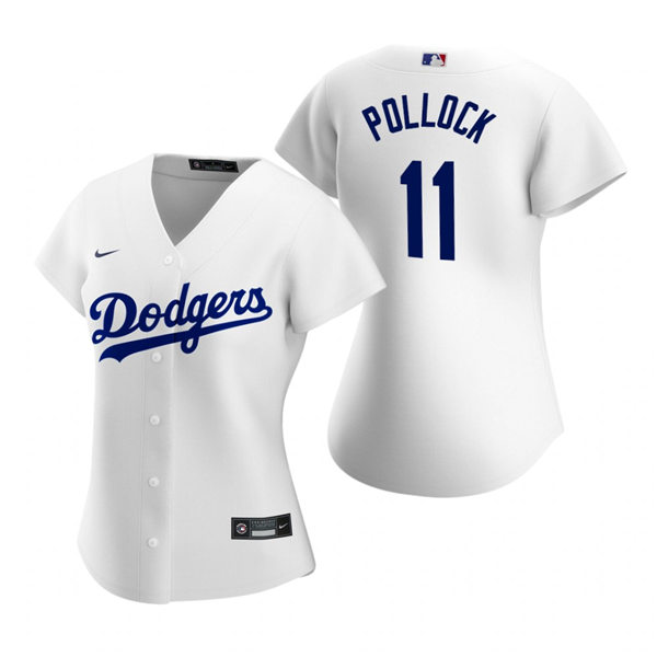 Womens Los Angeles Dodgers #11 A.J. Pollock Stitched Nike White Home Jersey