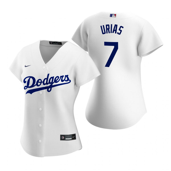 Womens Los Angeles Dodgers #7 Julio Urias Stitched Nike White Home Jersey Womens Los Angeles Dodgers #7 Julio Urias Stitched Nike White Home Jersey