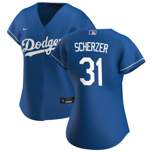 Womens Los Angeles Dodgers ##31 Max Scherzer Stitched Nike Royal Alternate Jersey Womens Los Angeles Dodgers ##31 Max Scherzer Stitched Nike Royal Alternate Jersey
