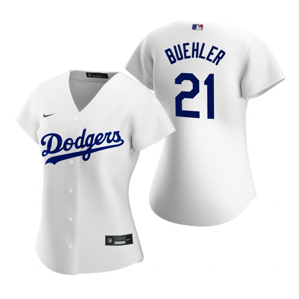 Womens Los Angeles Dodgers #21 Walker Buehler Stitched Nike White Home Jersey