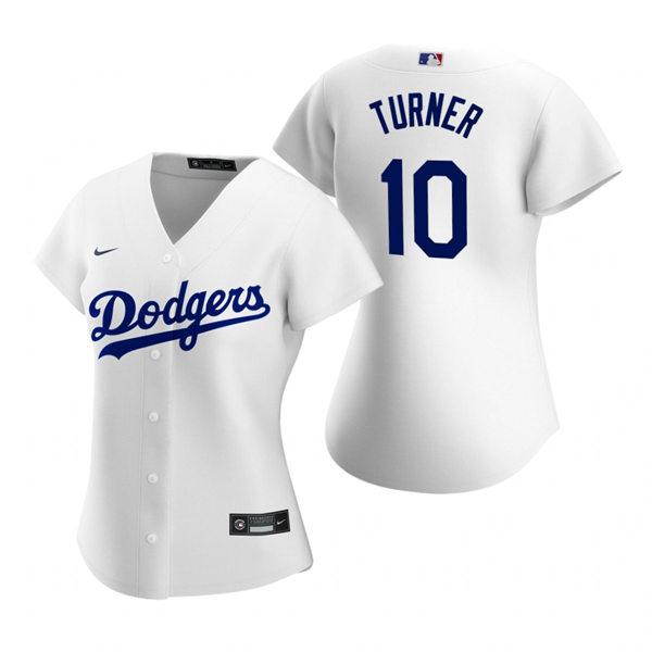 Womens Los Angeles Dodgers #10 Justin Turner Stitched Nike White Home Jersey