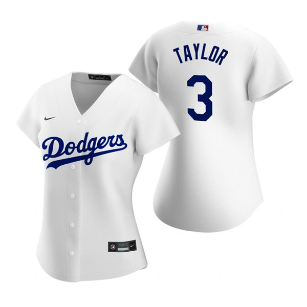 Womens Los Angeles Dodgers #3 Chris Taylor Stitched Nike White Home Jersey