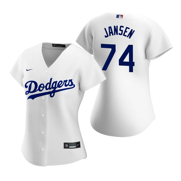 Womens Los Angeles Dodgers #74 Kenley Jansen Stitched Nike White Home Jersey