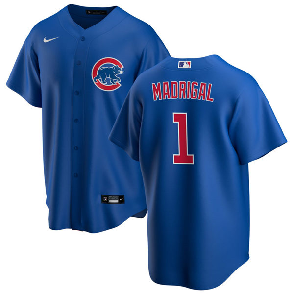 Mens Chicago Cubs #1 Nick Madrigal Nike Royal Alternate Cool Base Player Baseball Jersey
