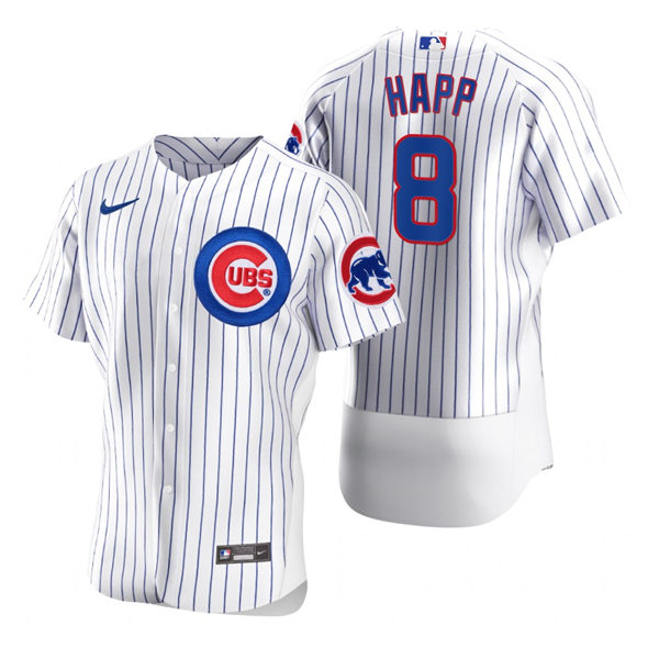 Mens Chicago Cubs #8 Ian Happ Nike White FlexBase Player Jersey