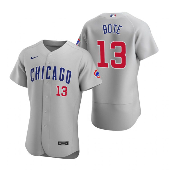Mens Chicago Cubs #13 David Bote Nike Gray Road FlexBase Player Jersey Mens Chicago Cubs #13 David Bote Nike Gray Road FlexBase Player Jersey