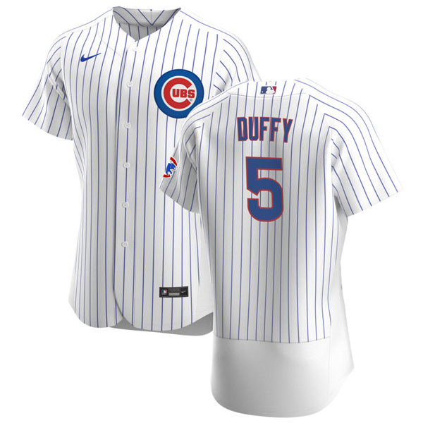 Mens Chicago Cubs #5 Matt Duffy Nike White Flex Base Player Baseball Jersey