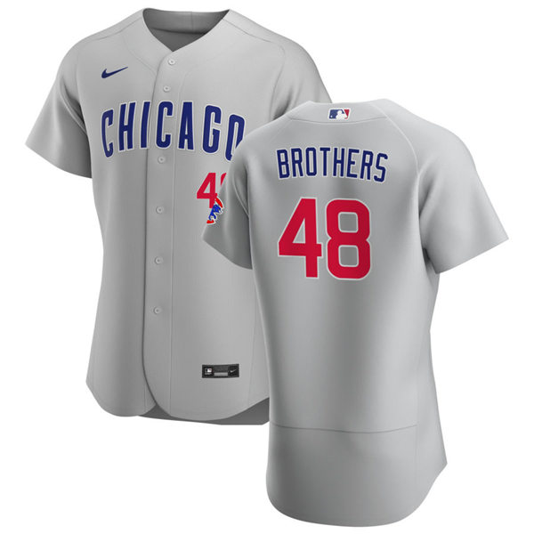 Mens Chicago Cubs #48 Rex Brothers Nike Gray Road FlexBase Player Jersey