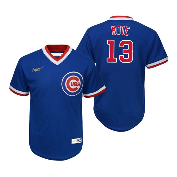 Mens Chicago Cubs #13 David Bote Nike Royal Pullover Cooperstown Jersey