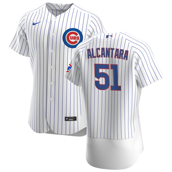 Mens Chicago Cubs #51 Sergio Alcantara Nike White FlexBase Player Jersey