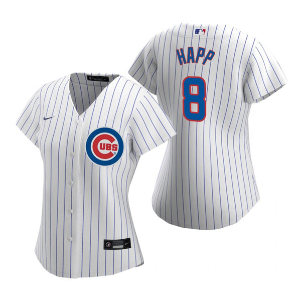 Womens Chicago Cubs #8 Ian Happ Nike Home White Jersey