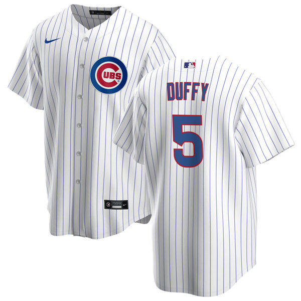 Youth Chicago Cubs #5 Matt Duffy Nike Home White Jersey Youth Chicago Cubs #5 Matt Duffy Nike Home White Jersey