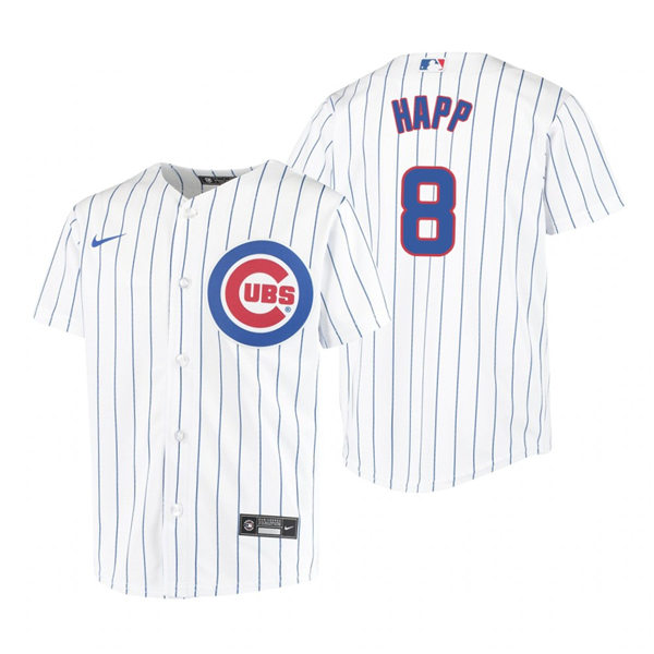 Youth Chicago Cubs #8 Ian Happ Nike Home White Jersey